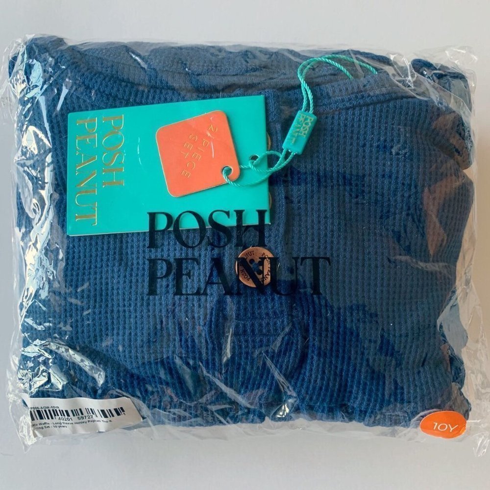NWT Posh Peanut Girl Agate Waffle Thermal Set 10 Years - Picture 7 of 8